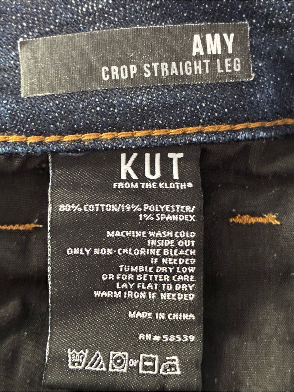 KUT from the Kloth Amy Cropped Straight Leg Women’s Cuffed Jeans Size 2 (26x24) - Picture 5 of 9